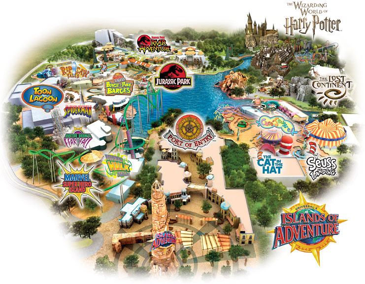 Universal's Islands of Adventure Park Map Universal Orlando Resort